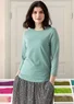 Bluse i bomuld/modal/elastan (celadon M)