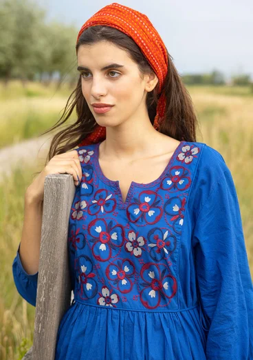 Kleid „Sahara“ aus Bio-Baumwollgewebe - porzellanblau