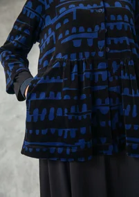 Veloursjacke „Paraguay“ aus Bio-Baumwolle/Recycling-Polyester - porzellanblau
