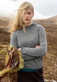 Feinstrick-Pullover aus zarter Wolle - aschgrau