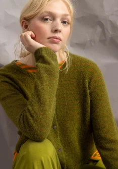 Vest van alpacamix - groene peper