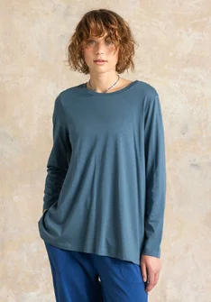 Tunique rayée/unie "Ellen" en jersey de coton biologique/modal - indigo vert