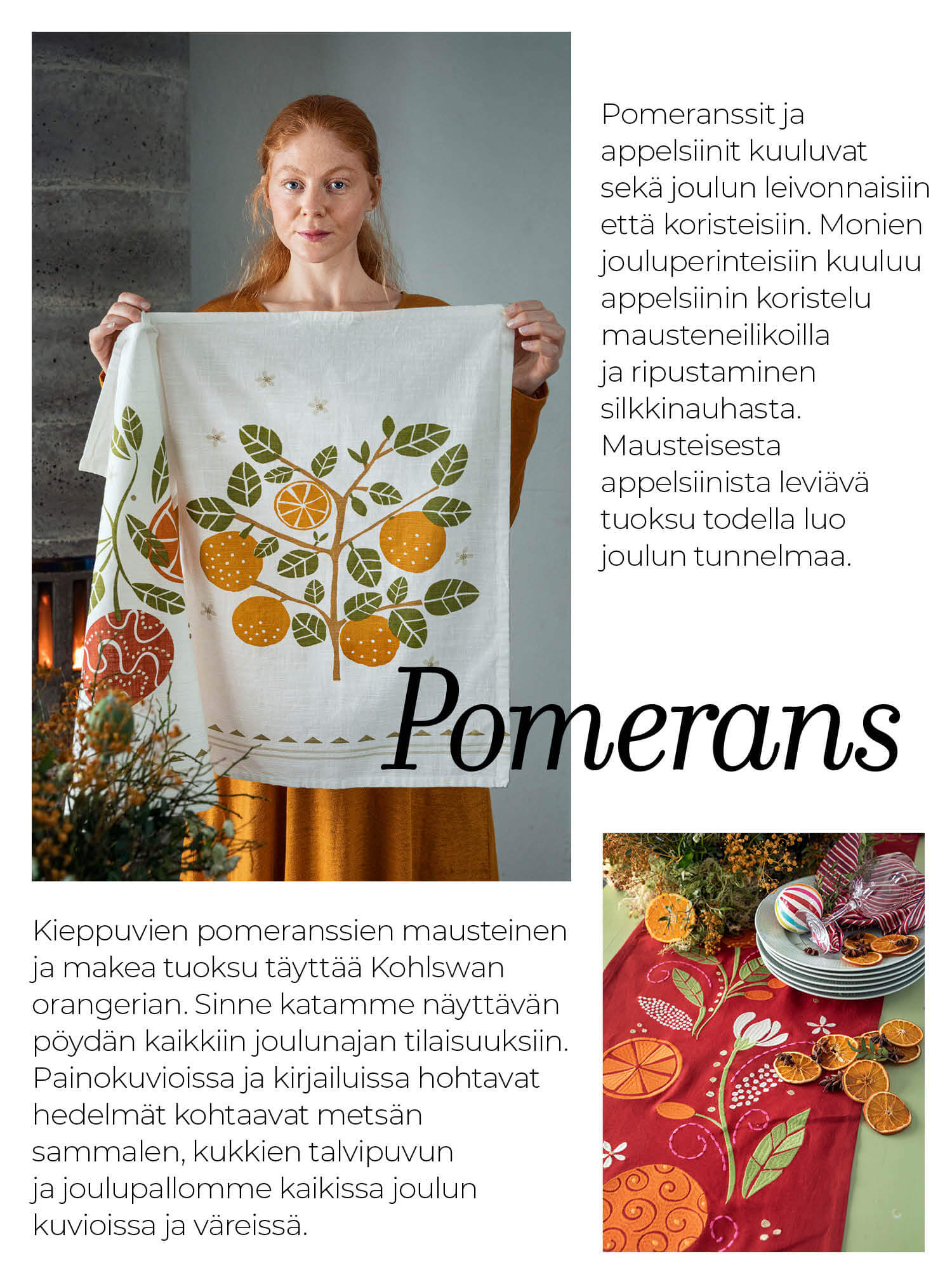 Kitchen towel ”Apelsin” in organic cotton