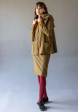 “Sylvi” striped and solid-colour organic cotton/wool cardigan - dark olive
