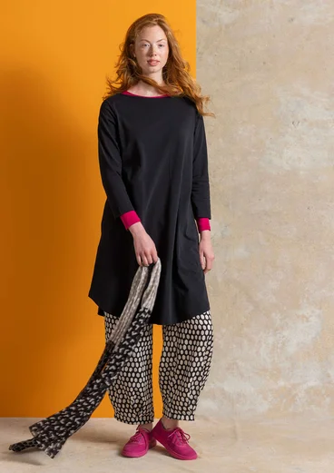 Tricot jurk "Theia" van biologisch katoen/elastaan - zwart