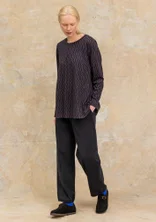 Solid-colour, organic cotton/elastane jersey yoga trousers - black