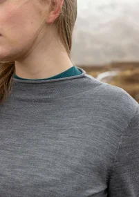 Feinstrick-Pullover aus zarter Wolle - aschgrau