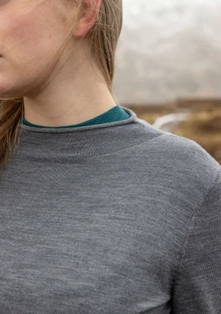 Feinstrick-Pullover aus zarter Wolle - aschgrau