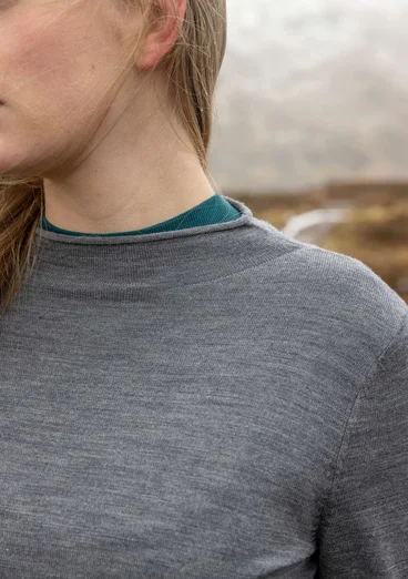 Feinstrick-Pullover aus zarter Wolle - aschgrau