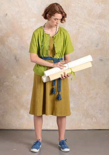 Trikotkleid „Iliana“ aus Öko-Baumwolle/Elasthan - olive-gemustert