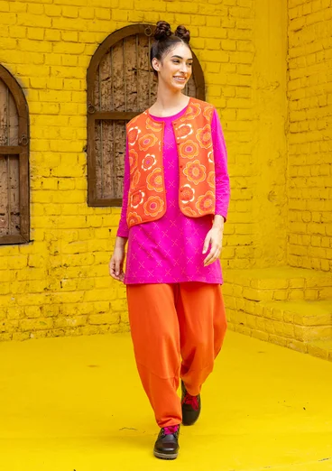 “Soho” organic cotton jersey waistcoat - chilli