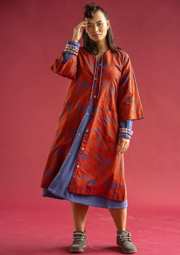 Robe "Zebra" en coton biologique - rouille