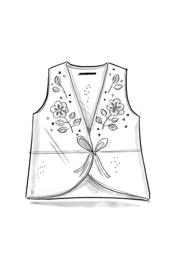 Gilet sans manches "Rimfrost" en maille de laine feutrée - noir