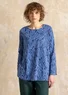 Gemustertes Shirt „Timmer“ aus Bio-Baumwolle/Modal (meeresblau L)