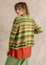 Cardigan "Esme" i økologisk/genanvendt bomuld (grøn peber/stribet L)