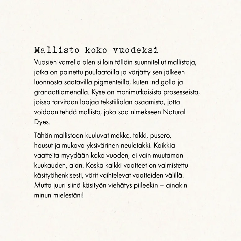 A collage with three different images; one of Gudrun and a woman holding a block printed cloth. An image of a woman standing in the countryside wearing clothes from Gudrun Sjödén and an image of colourful houses on a mountainside. 