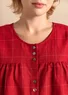 Blouse d'artiste "Greta" en tissu de coton biologique/lin (coquelicot L)