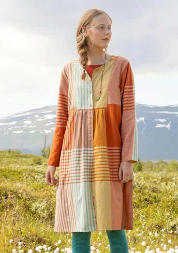 Kleid „Madras“ aus Bio-Baumwollgewebe - masala