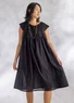 “Pezenas” woven organic cotton dress (black S)