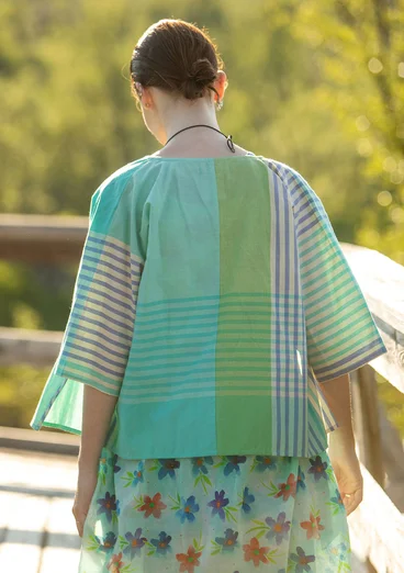 Blouse "Madras" en coton biologique tissé - jade
