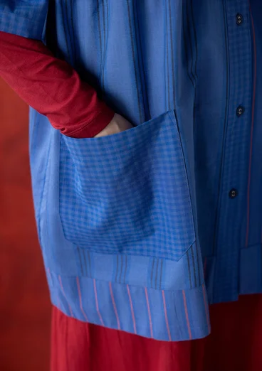 “Sofia” organic cotton smock blouse - blue butterfly