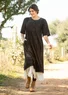 Woven “Strandfynd” dress in organic cotton (black L)
