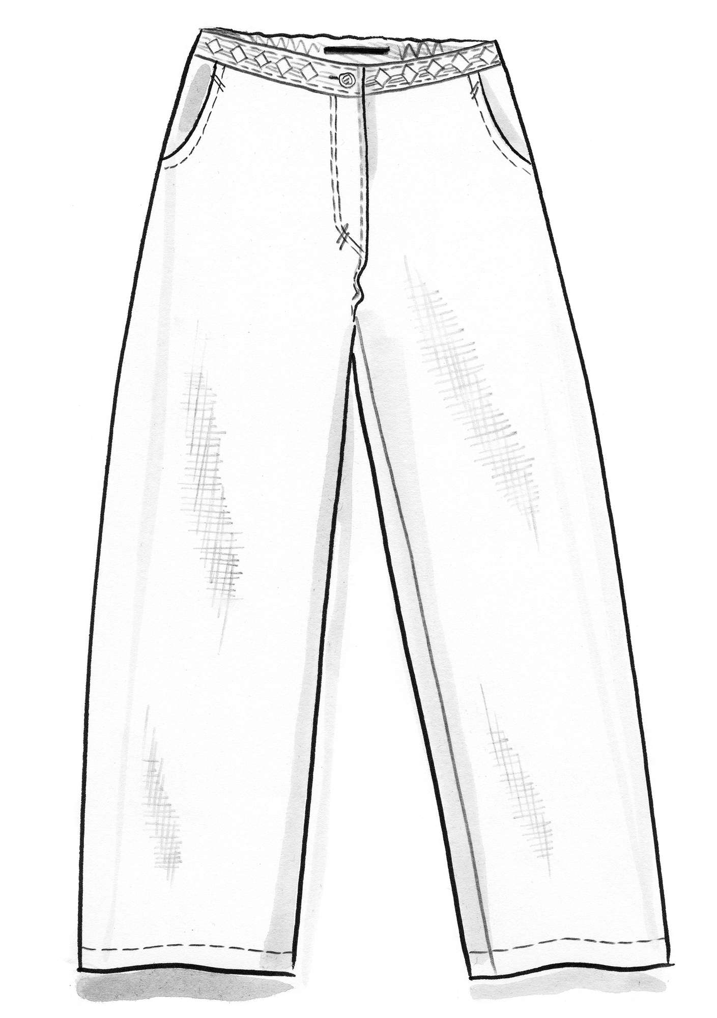 Pantalon en tissu de coton biologique/lin