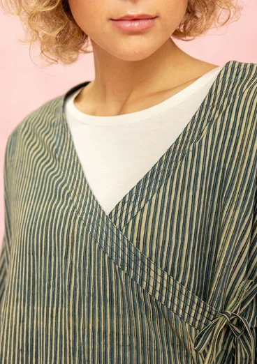 Robe tissée ”Rose hip” en coton biologique - indigo vert