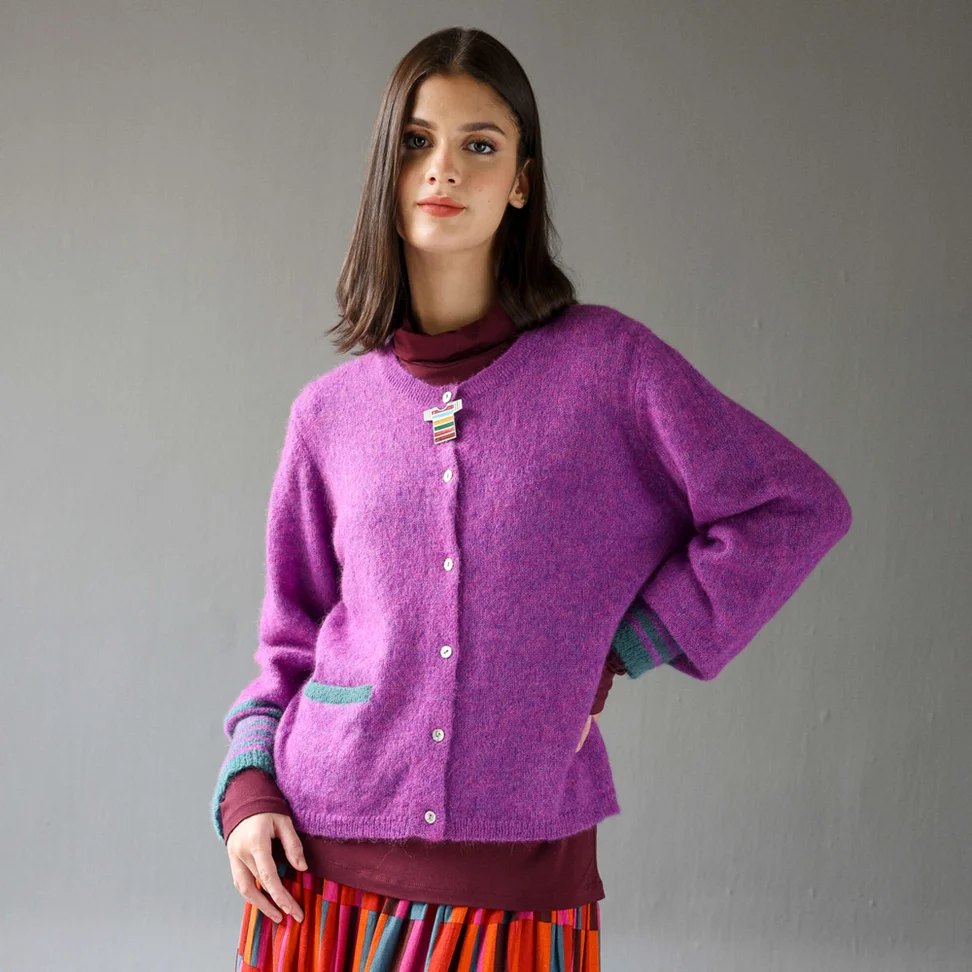 Vest "Stripe" van alpacamix - midzomerbloem