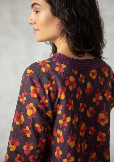 Blouse "Andes" en coton biologique - mûrier noir