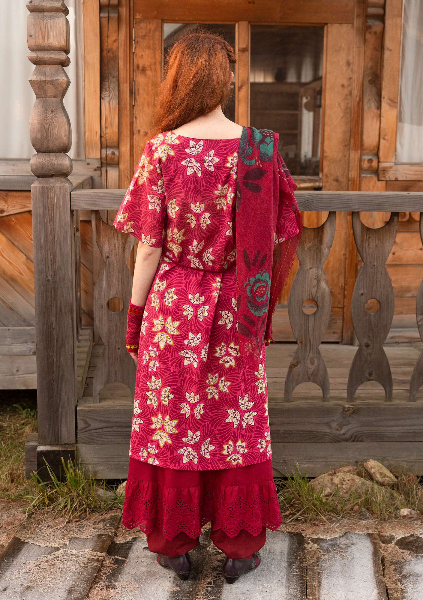 Kleid „Kalejdoskop“ aus Öko-Baumwolle moosbeere thumbnail