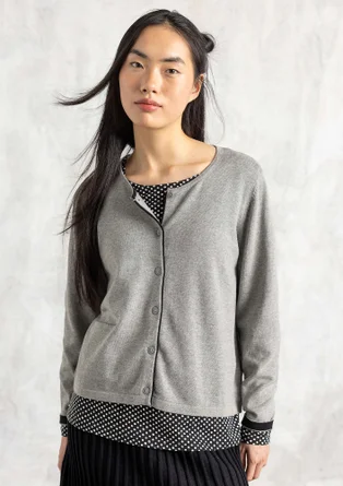 Strickjacke aus Bio-/Recycling-Baumwolle - graumelange