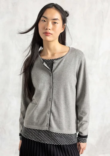 Strickjacke aus Bio-/Recycling-Baumwolle - graumelange