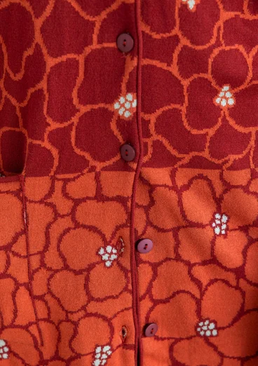 Langstrickjacke „Theia“ aus Bio-/Recycling-Baumwolle - krapprot