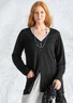 Strickjacke aus Leinen (schwarz S)