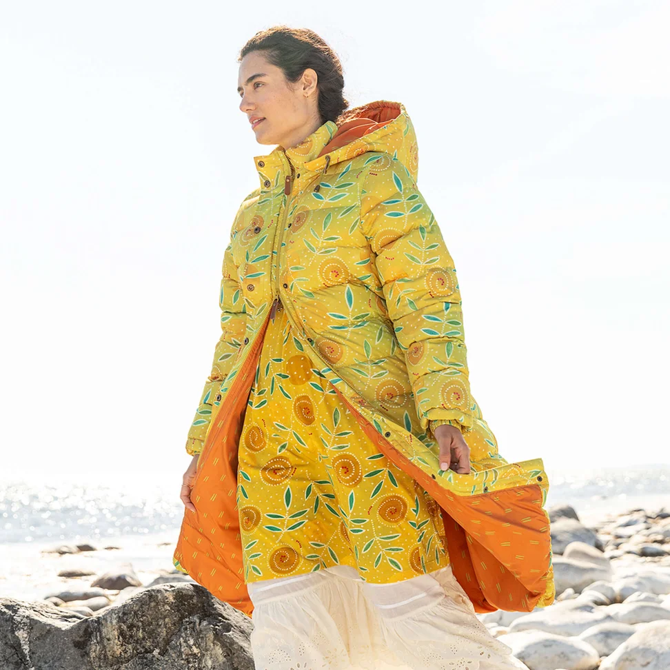 “Bhumika” down coat recycled polyester/down - pineapple
