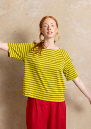 Basic-Streifenshirt aus Bio-Baumwolle - grünpfeffer-dijonsenf