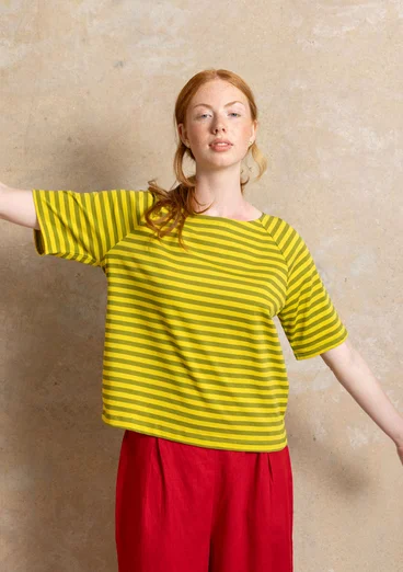 Basic-Streifenshirt aus Bio-Baumwolle - grünpfeffer-dijonsenf