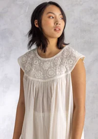 “Pezenas” woven organic cotton dress - ecru