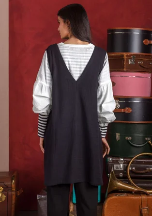 Woven dress in organic cotton - black