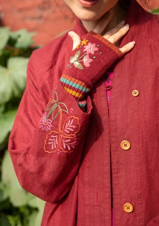 Kappa "Woodland" i ekologisk bomull/lin - agatröd