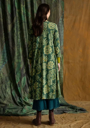 Gemustertes Jerseykleid „Sanvi“ aus Bio-Baumwolle - dunkelgrün