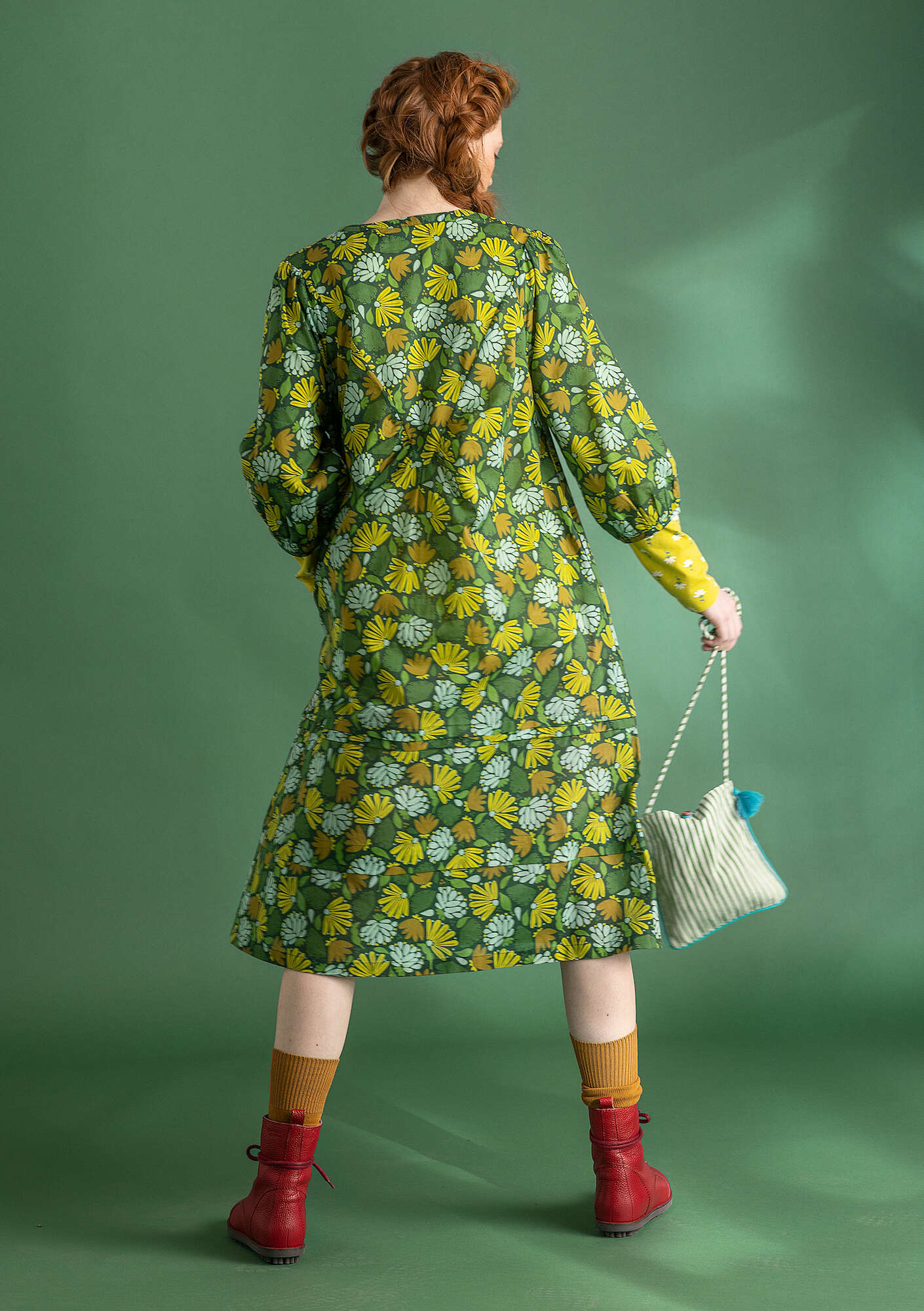 Kleid Blossom dark green/patterned
