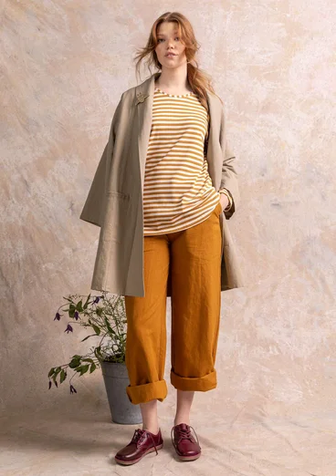 Veste kimono en coton biologique/lin - naturel foncé