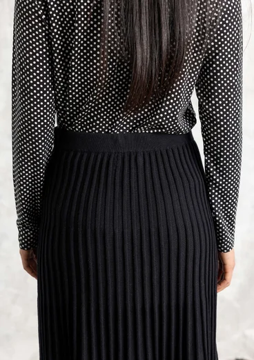Organic/recycled cotton knit skirt - black/solid-colour