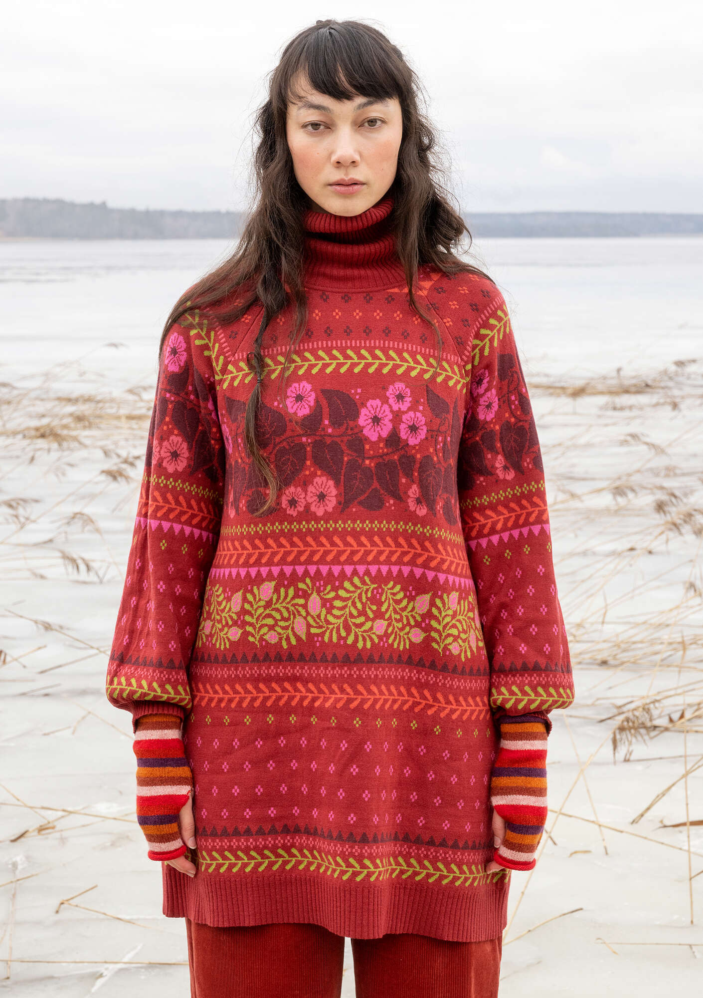 Borealis” organic and recycled cotton/wool knit tunic