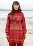 Tunique "Borealis" en maille de coton biologique et recyclé/laine (rouge agate S)