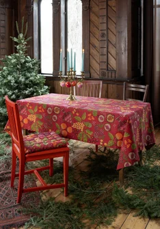 “Fruits” tablecloth in organic cotton - tomato