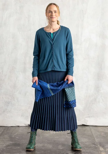 Strickjacke aus Bio-/Recycling-Baumwolle - dunkelpetrol