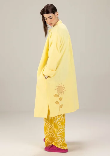 “Hinata” woven organic cotton/linen dress - pastel yellow